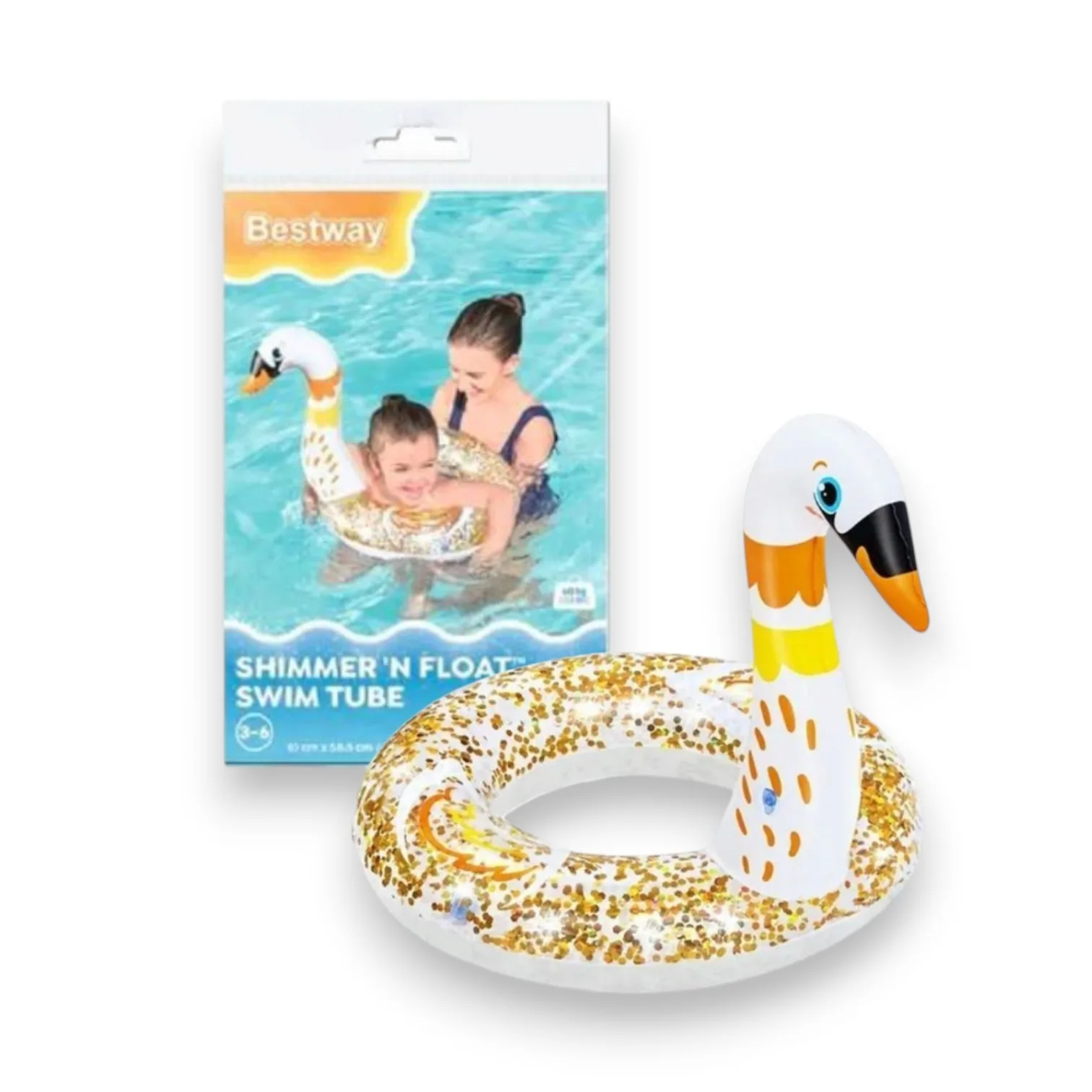 ARO INFLABLE GLITTER - ANIMALES - 61 X 61 CM