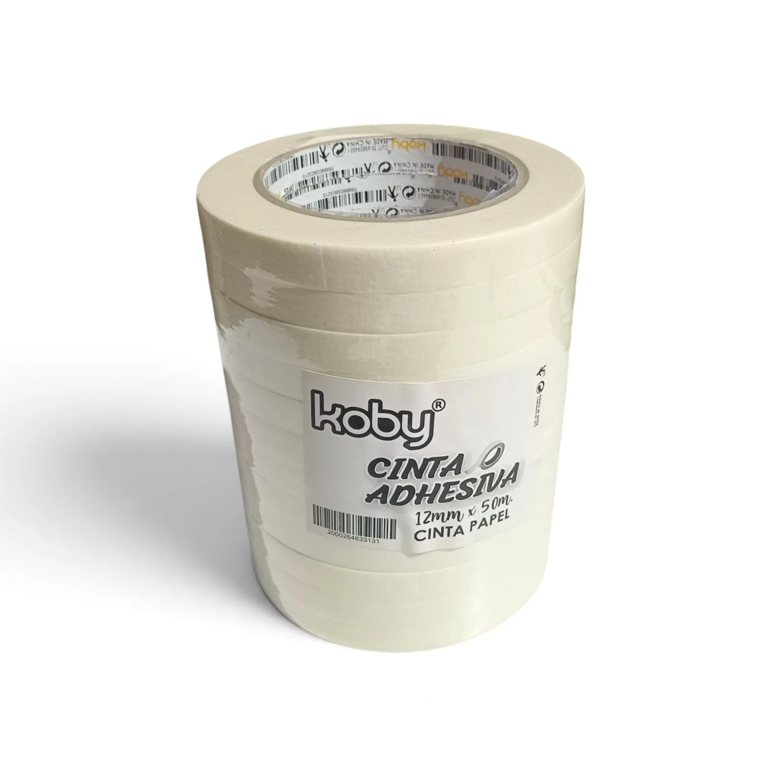CINTA DE PAPEL X 12 UNIDADES - 12 MM X 50 MTS. - KOBY