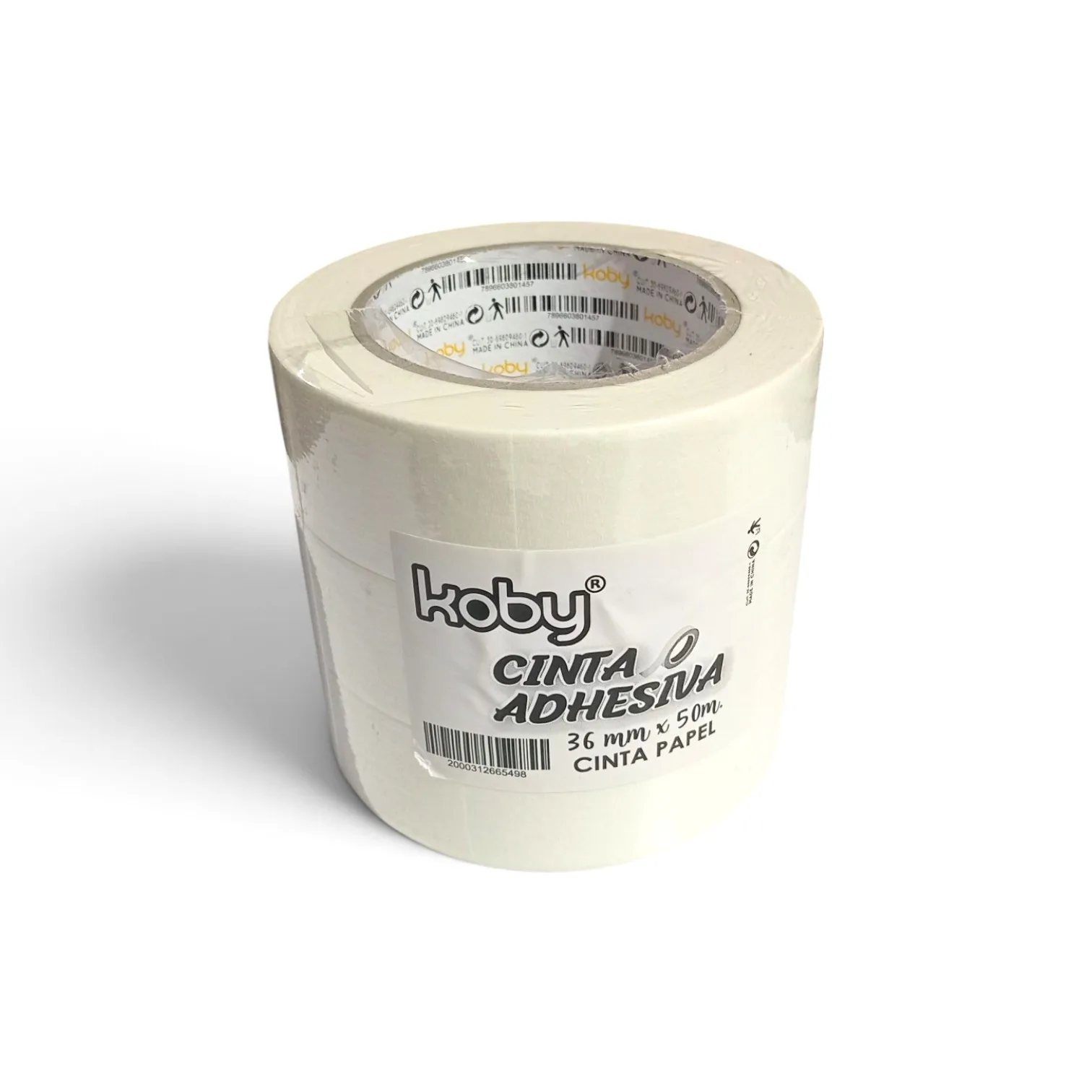 CINTA DE PAPEL X 3 UNIDADES - 36 MM X 50 MTS. - KOBY