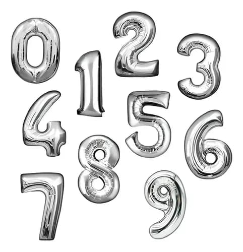 GLOBO 16" POR 10 UNIDADES DEL 0 AL 9