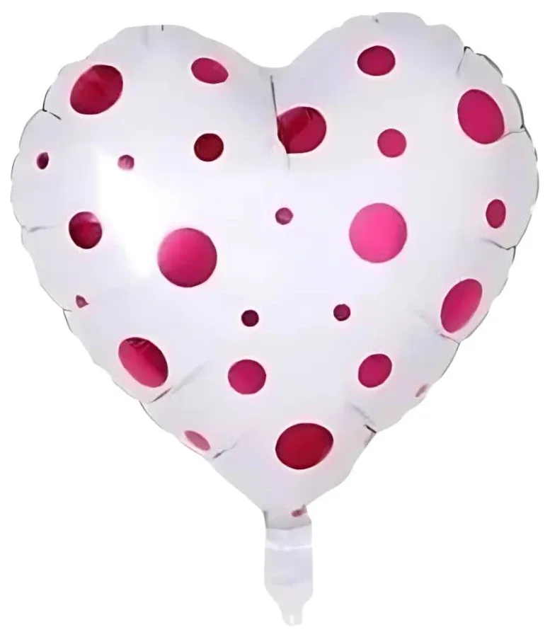 GLOBO CORAZON CON LUNARES 18"