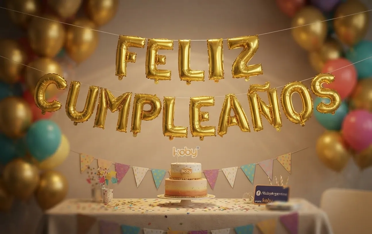 GLOBO FELIZ CUMPLEAÑOS 16" ORO KOBY
