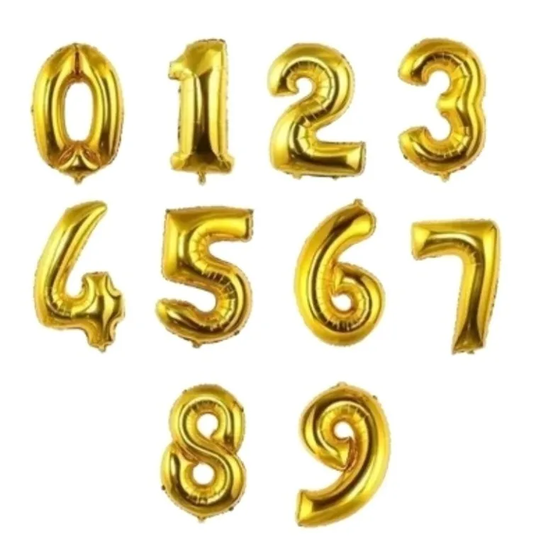 GLOBOS 32" POR 10 UNIDADES DEL 0 AL 9