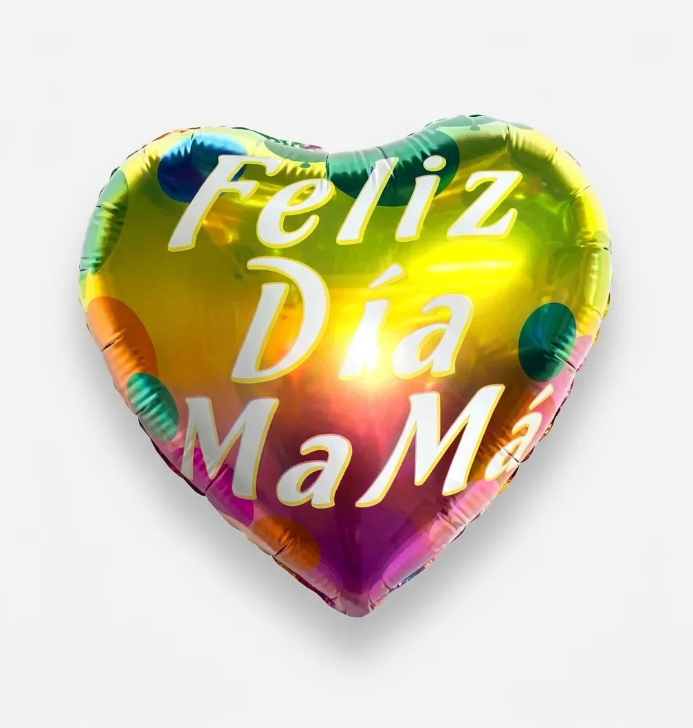 GLOBO FELIZ DIA MAMA 10" CON LUNARES